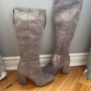 Louis et Cie over the knee gray suede boots